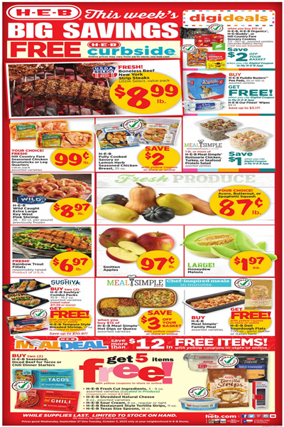 HEB Weekly Ad Preview: (October 4 - October 10 2023)
