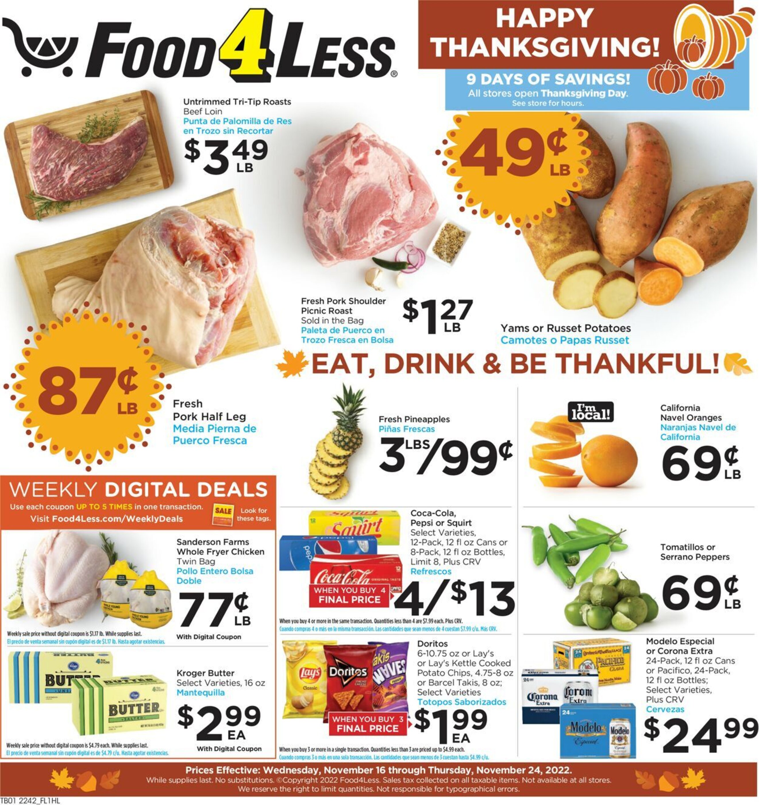 Food 4 Less Weekly Ad Preview: (November 16 - November 24 2022)