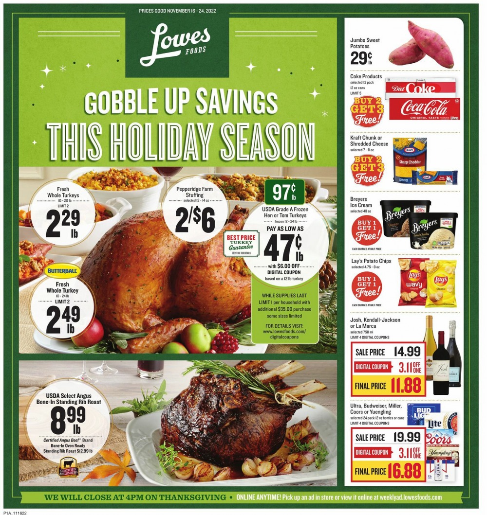 Lowes Foods Weekly Ad Preview: (November 16 - November 24 2022)
